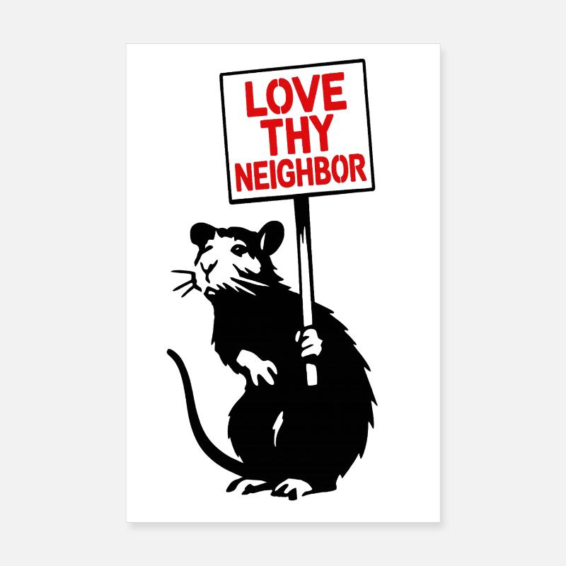 Liebe Deinen Nächsten - Poster 20x30 cm - Weiß