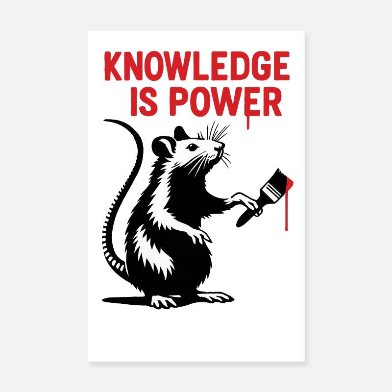 Knowledge is Power – Rat Art Poster 8" x 12" (20x30 cm)