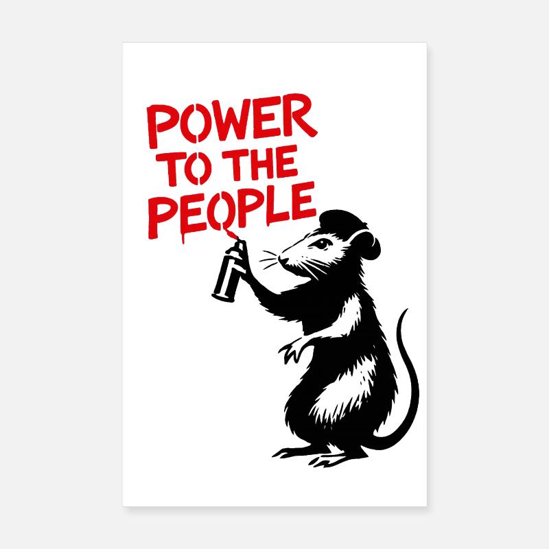 Graffiti du pouvoir au peuple Poster 20 x 30 cm