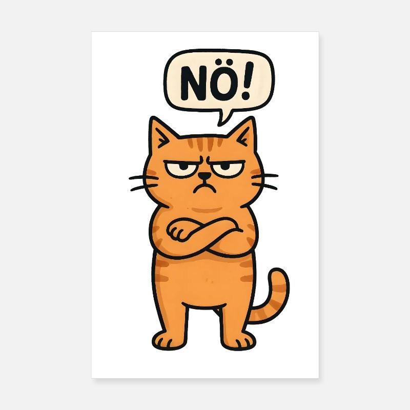 non facile non non chat chat drôle de dicton Poster 20 x 30 cm