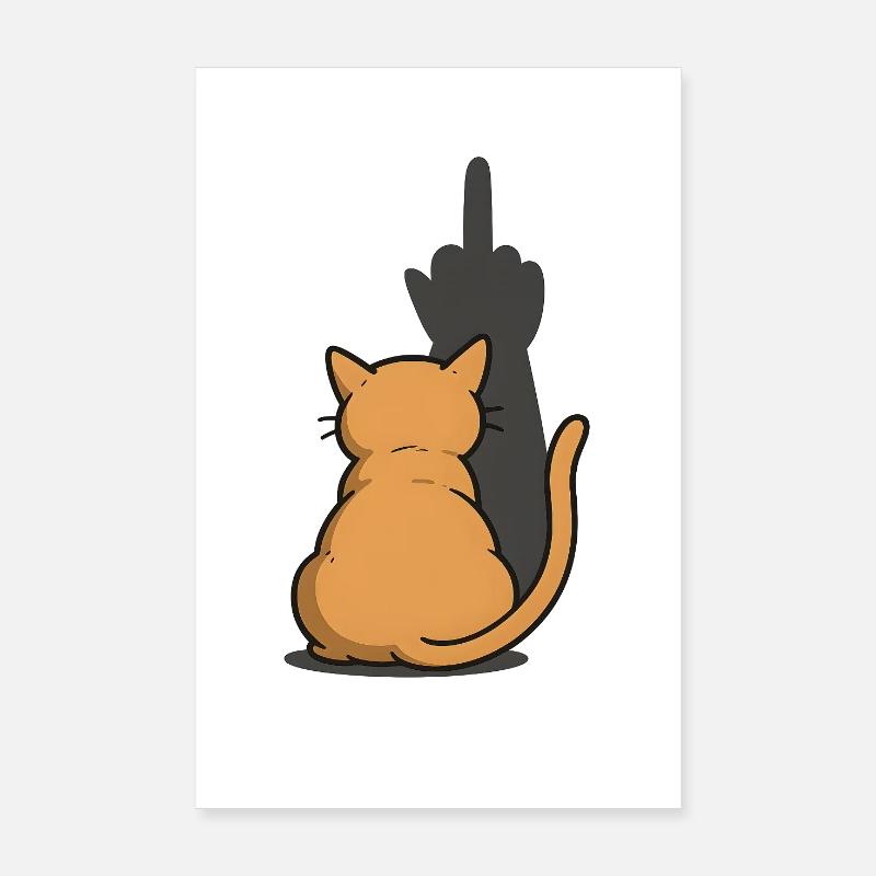 Recognize the Signs Cat Middle Finger Poster 8" x 12" (20x30 cm)