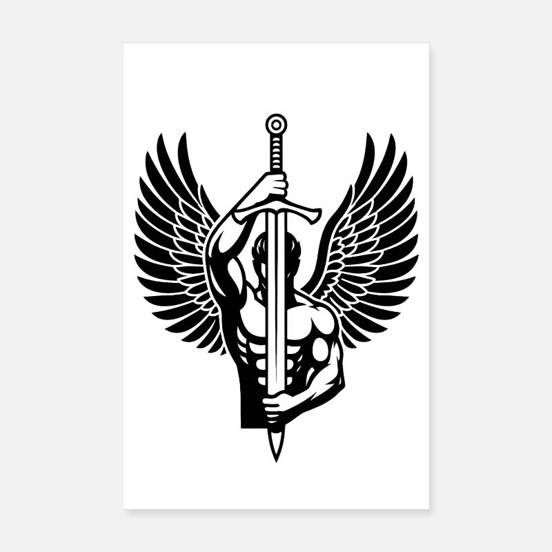 Erzengel Michael - Angel Spirit.Soul - Poster 20x30 cm - Weiß