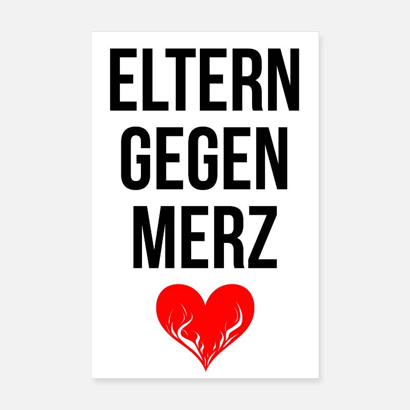 ELTERN GEGEN MERZ - Poster 20x30 cm - Weiß