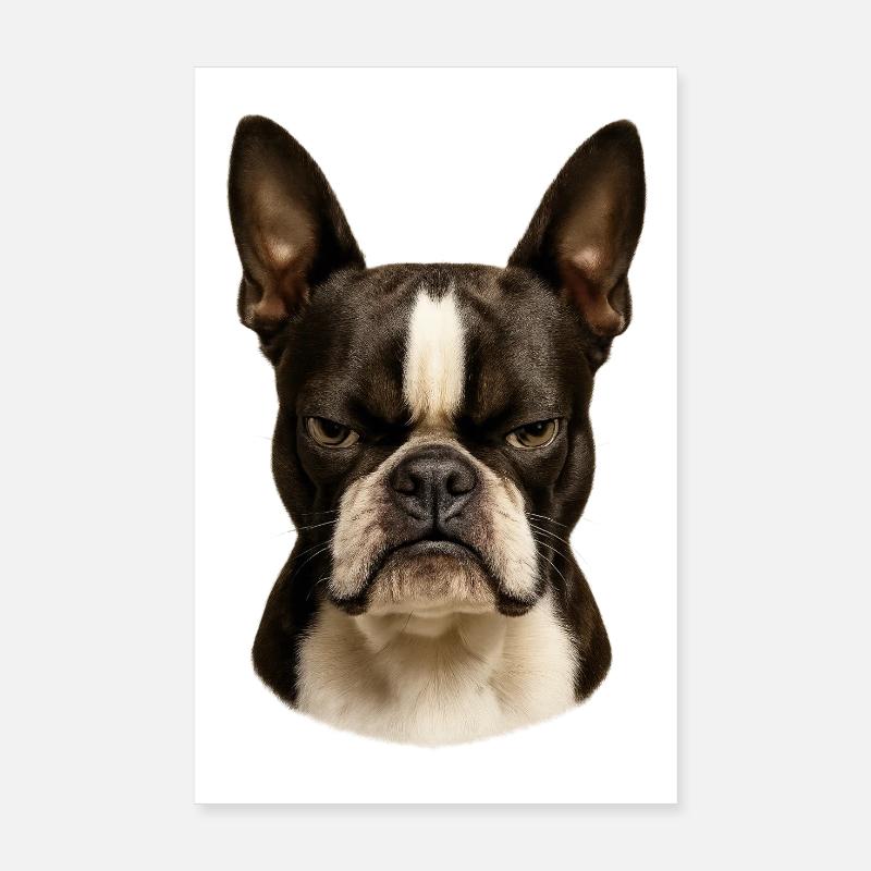 Eindrucksvoller Boston Terrier Blick Poster 20x30 cm