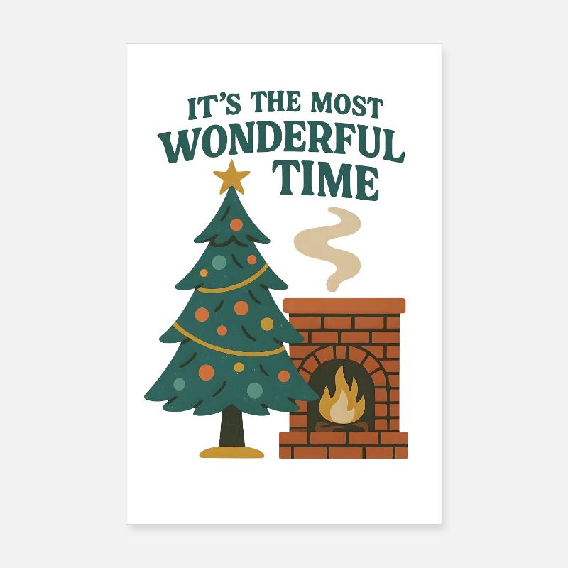Cheminée de Noël Poster 20 x 30 cm