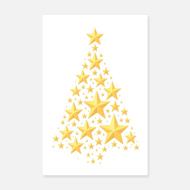 WEIHNACHTSBAUM MIT STERNEN Poster 20x30 cm