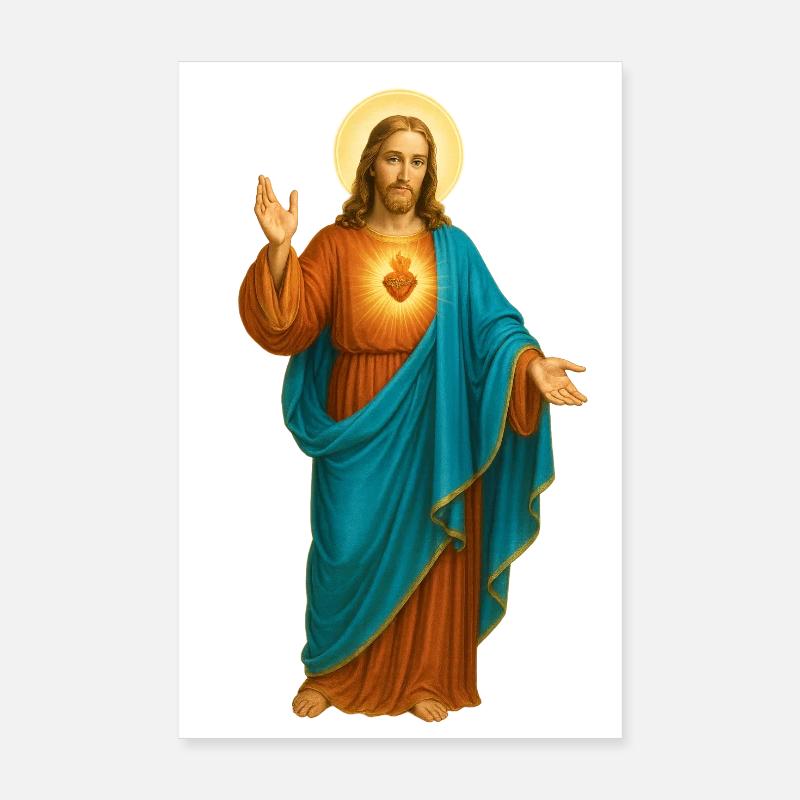 Sacred Heart Iconic Print Poster 8" x 12" (20x30 cm)