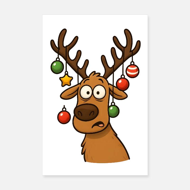 Cerf Rudolph Joyeux Noël doux Poster 20 x 30 cm