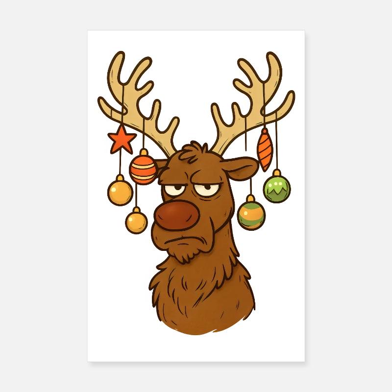 Renne Cerf Noël Poster 20 x 30 cm