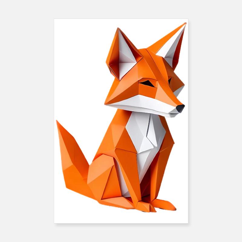 Polygon Fox Illustration Poster 8" x 12" (20x30 cm)