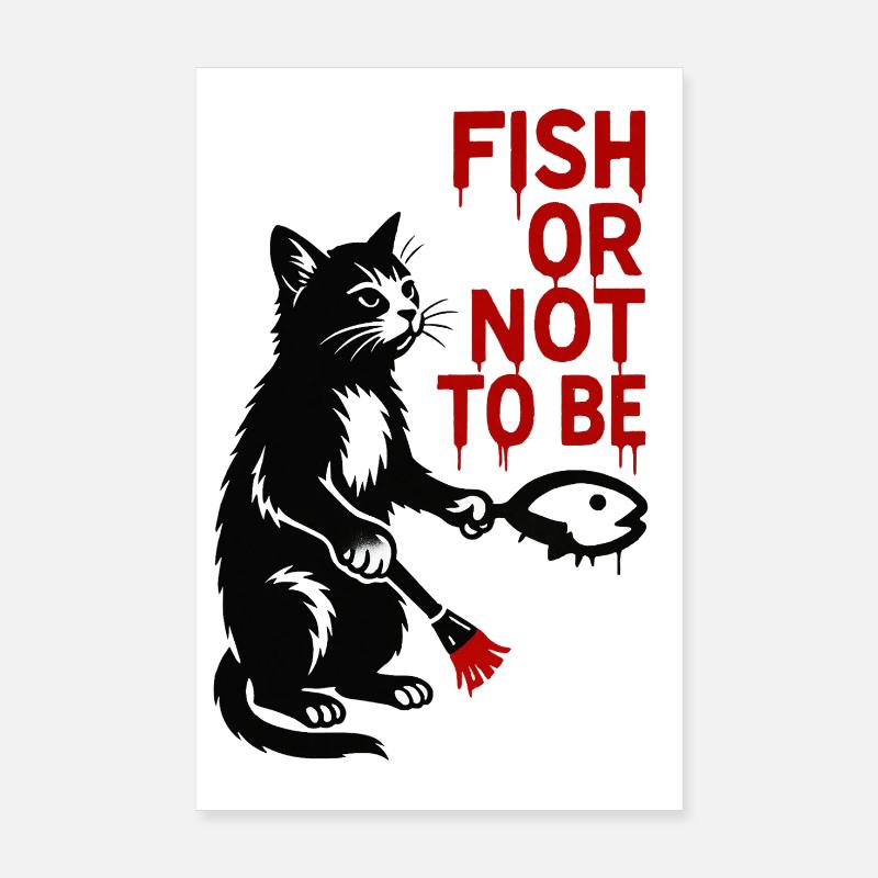 Poisson ou pas être chat Poster 20 x 30 cm