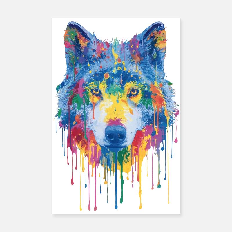 Wolf - Poster 20x30 cm - Weiß