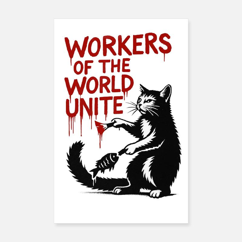 Typographie du chat et du rouge Poster 20 x 30 cm