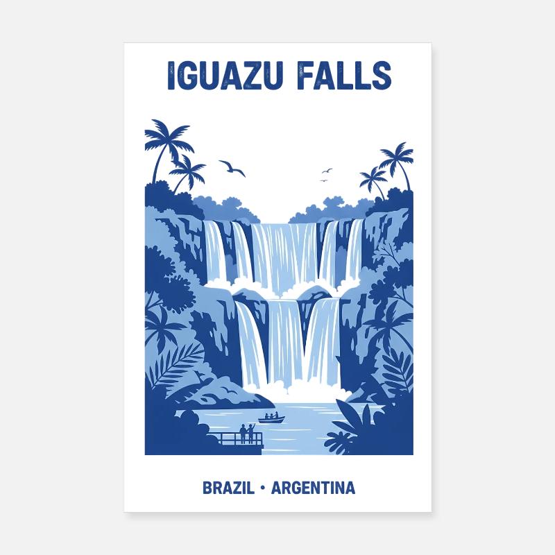 Conception de la cascade bleue des chutes d’Iguazu Poster 20 x 30 cm