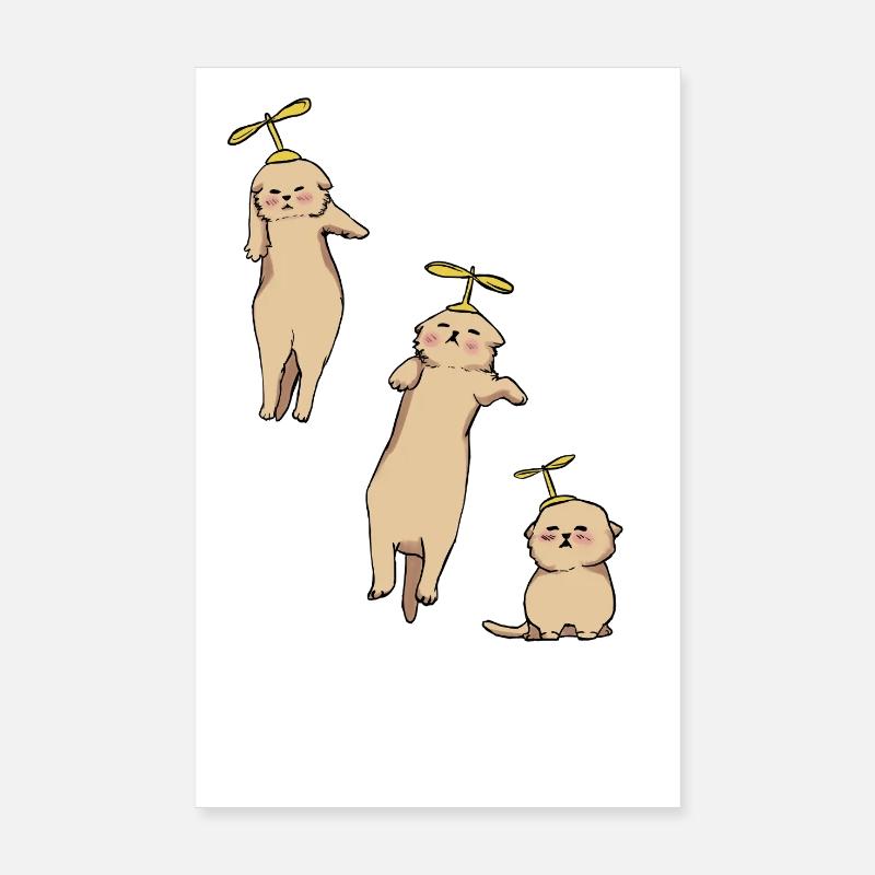 Hélicoptère Kittens Poster 20 x 30 cm