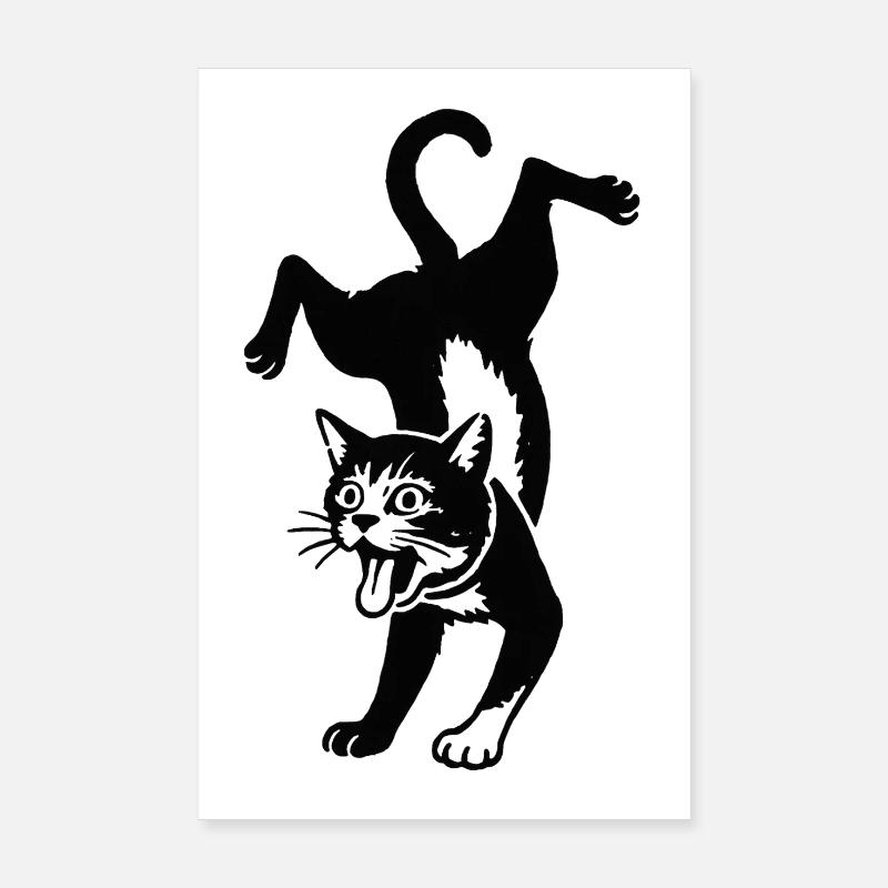 Cat Silhouette Jump Poster 8" x 12" (20x30 cm)