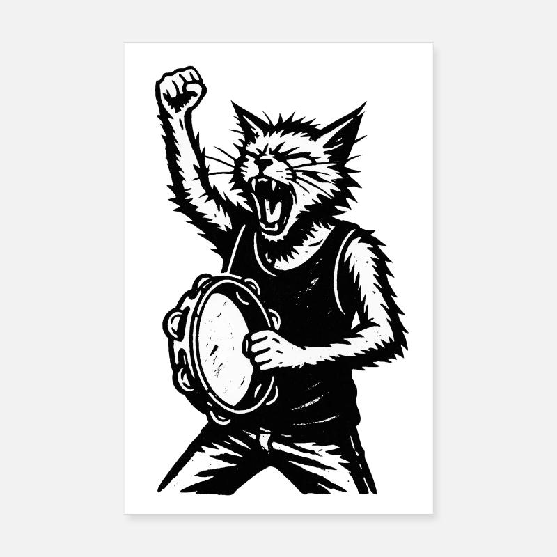 Katzendrummer Sturm Poster 20x30 cm