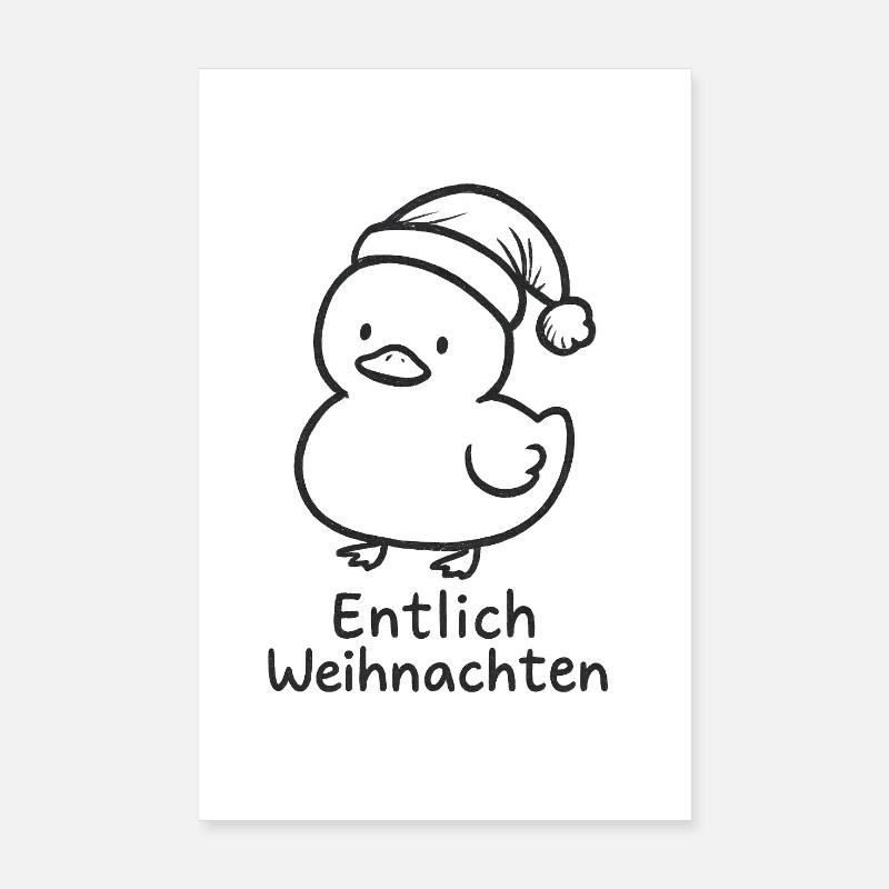Finally Christmas Duck Sketch Poster 8" x 12" (20x30 cm)