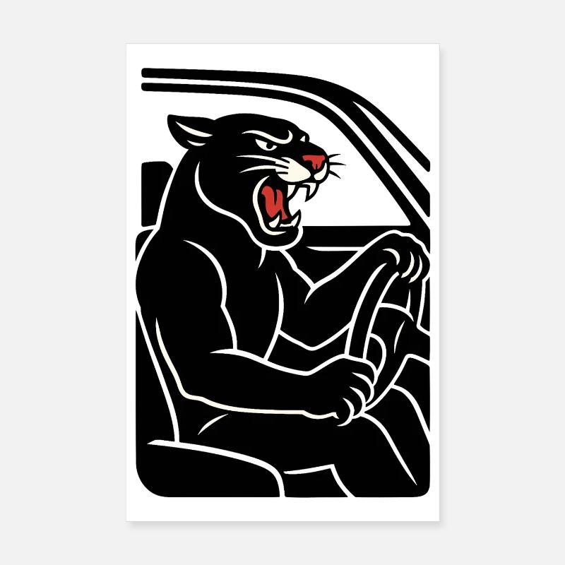 Voiture Panthère Poster 20 x 30 cm