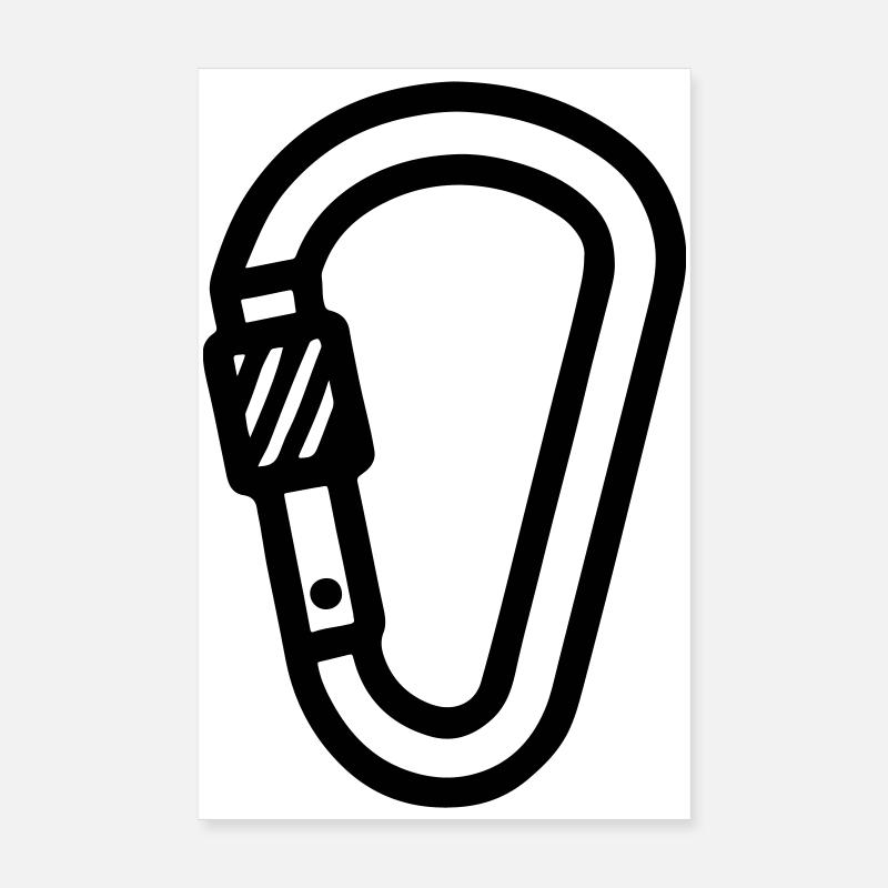 Karabiner Symbol Klettern Poster 20x30 cm