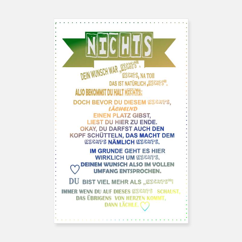Rien Gradient Les non-souhaiteurs ne donnent rien Poster 20 x 30 cm