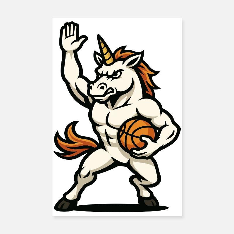 Basketball Unicorn Warrior Poster 8" x 12" (20x30 cm)