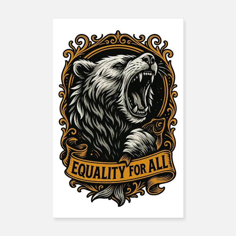 Bear with Equality for All Poster 8" x 12" (20x30 cm)