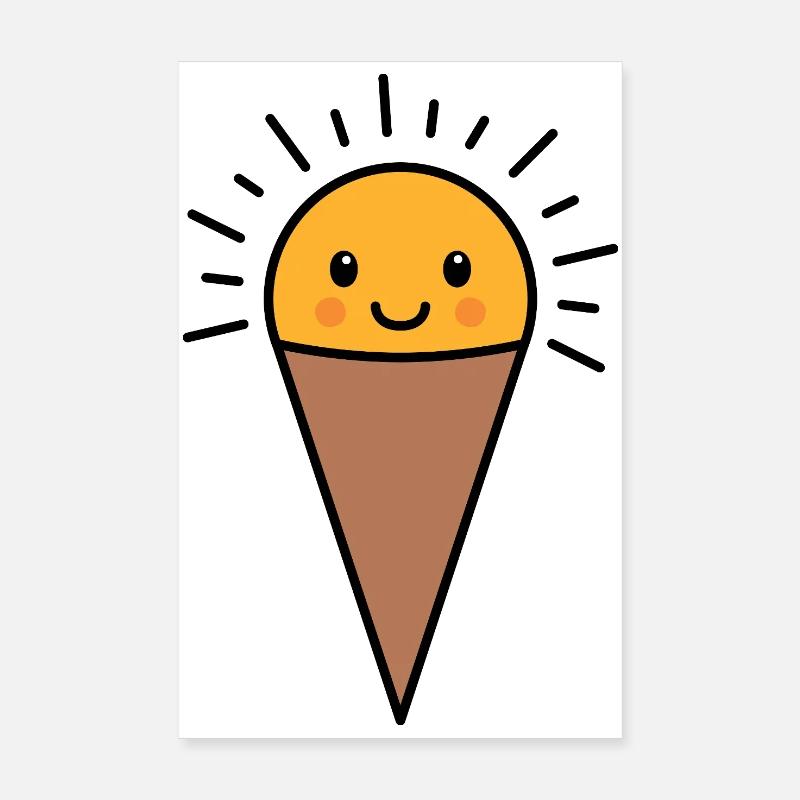 Kawaii Vanille Eis Poster 20x30 cm