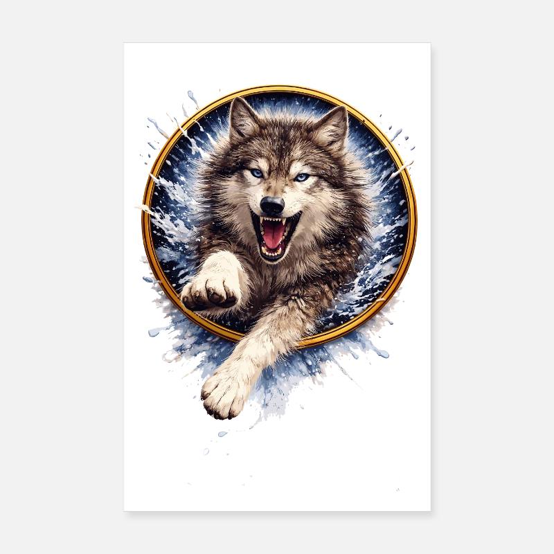 Wolf Ring Splash Attack Poster 8" x 12" (20x30 cm)