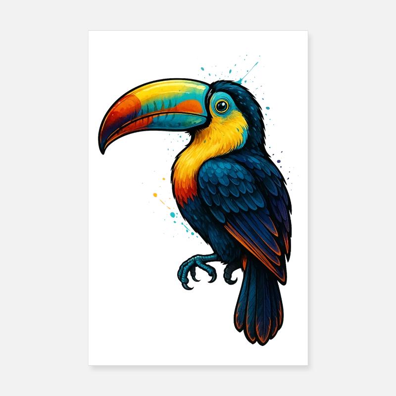 Tropical Toucan Color Explosion Poster 8" x 12" (20x30 cm)