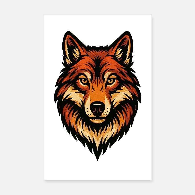 Stylized Fox Head Illustration Poster 8" x 12" (20x30 cm)