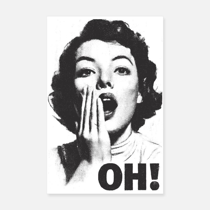 Screaming Face Oh Poster 8" x 12" (20x30 cm)