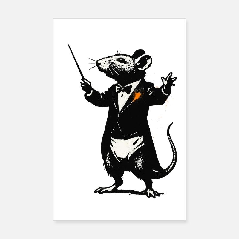 Chef d’orchestre de rats en smoking Poster 20 x 30 cm