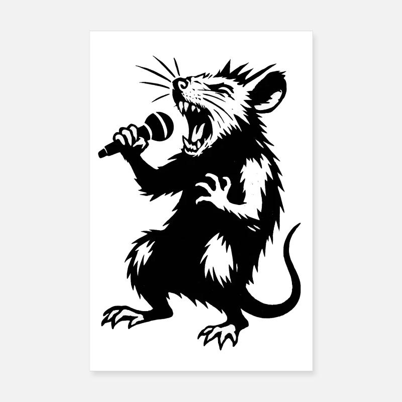 Wolf singer at the microphone Poster 8" x 12" (20x30 cm)