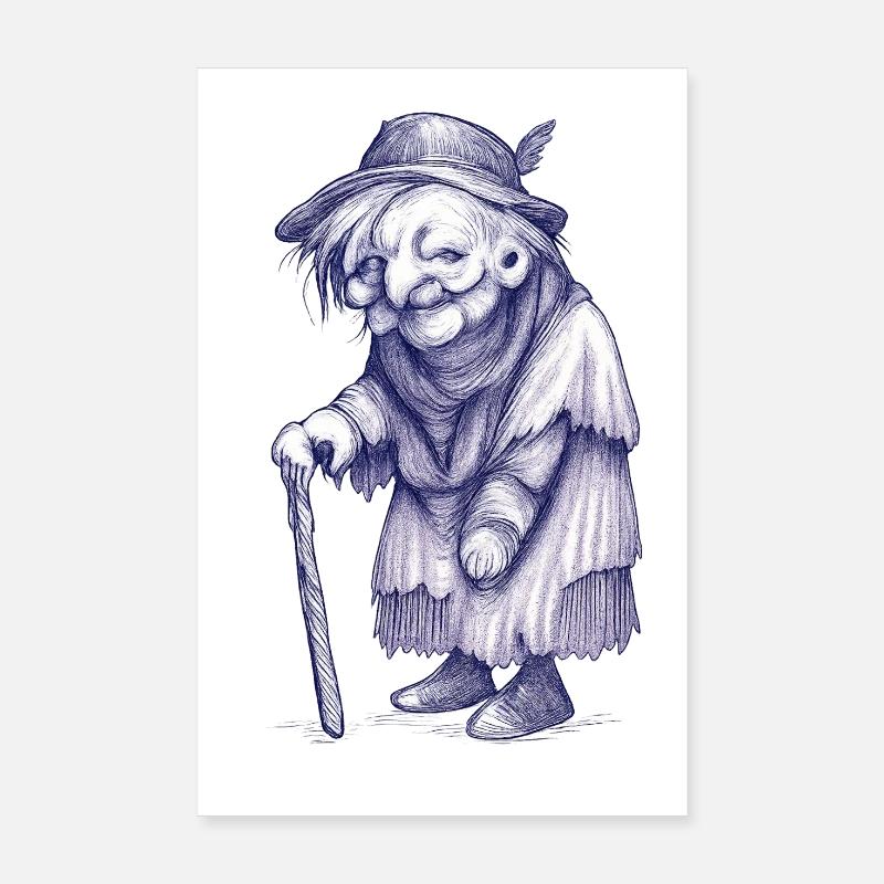 Surreal granny Poster 8" x 12" (20x30 cm)