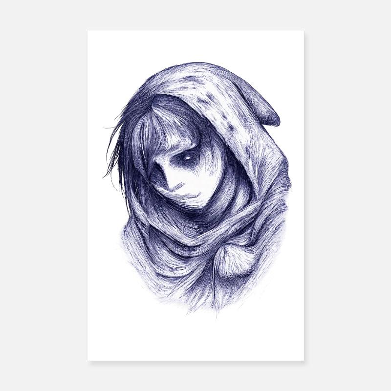 Blauer Schleiergeist Poster 20 x 30 cm