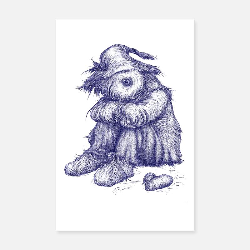 L’épouvantail triste et hirsute a perdu courage Poster 20 x 30 cm