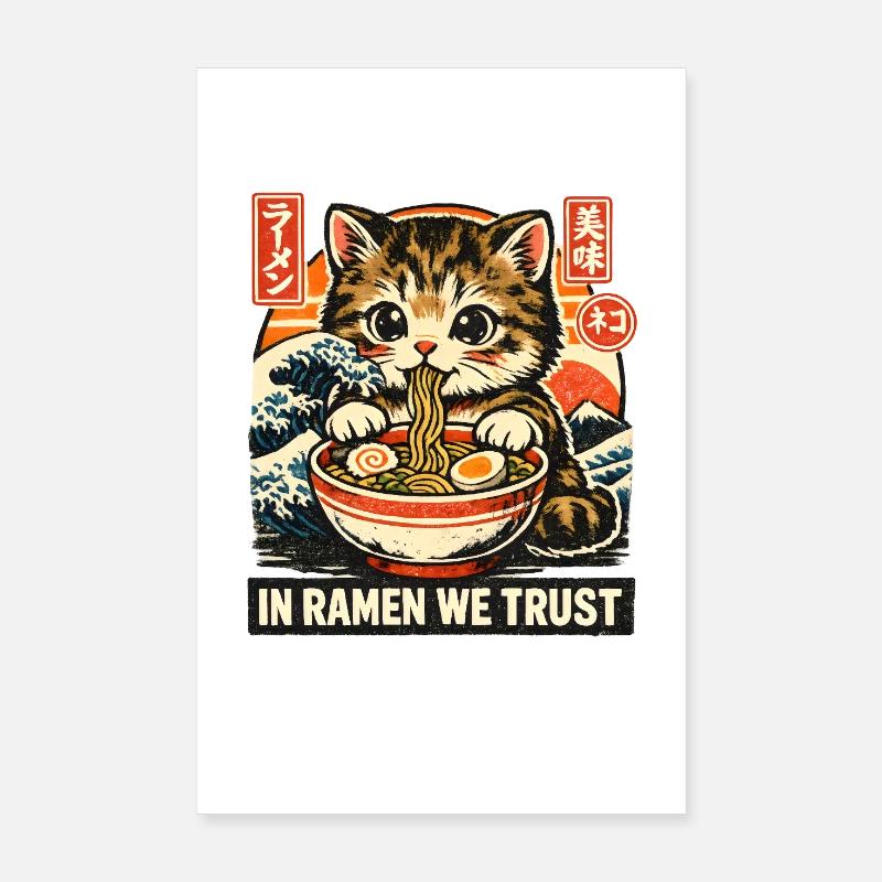 Ramen Cat Poster 8" x 12" (20x30 cm)