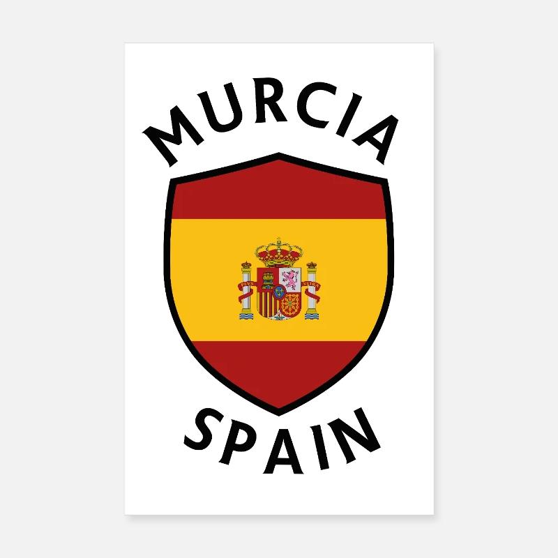 Bouclier de Murcie sous drapeau espagnol Poster 20 x 30 cm