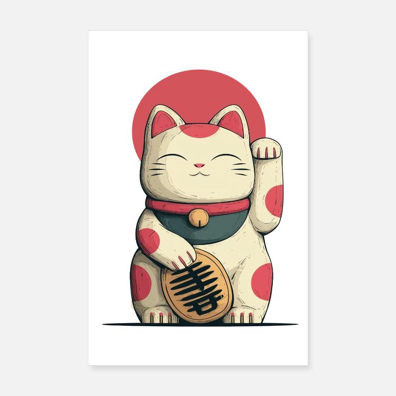 Maneki-Neko Glücks-Katze Poster 20x30 cm