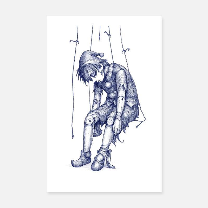 Blue Puppet Puppet Picture Poster 8" x 12" (20x30 cm)