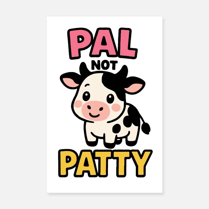 Ami pas Patty – Amitié de vache mignonne - Poster 20 x 30 cm - blanc
