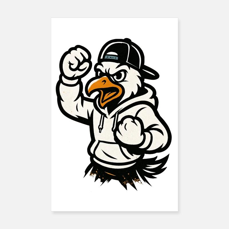 Martial Eagle Mascot Poster 8" x 12" (20x30 cm)