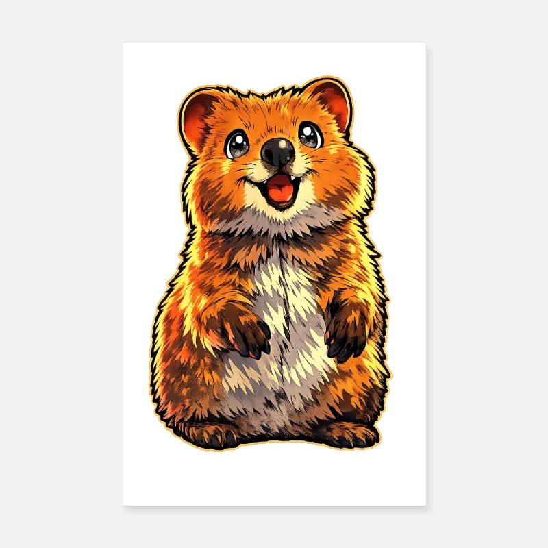 Illustration Kapibara joyeuse Poster 20 x 30 cm