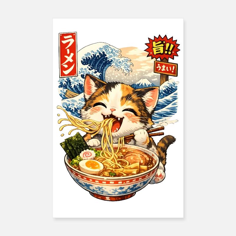 Vague de Ramen Bowl Poster 20 x 30 cm