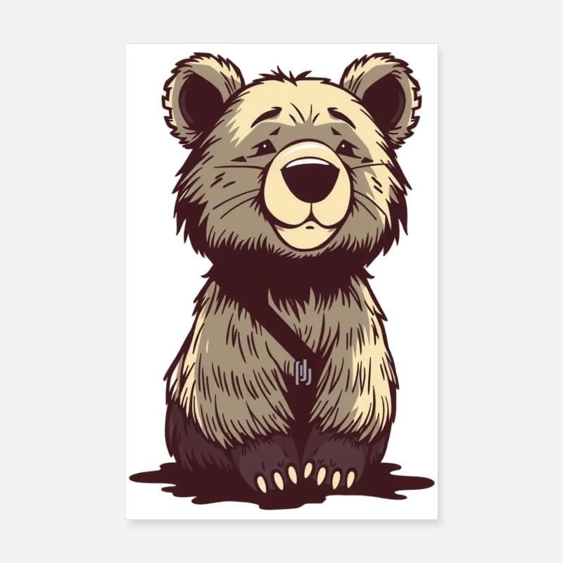 Bear Bear T-shirt Gift Poster 8" x 12" (20x30 cm)