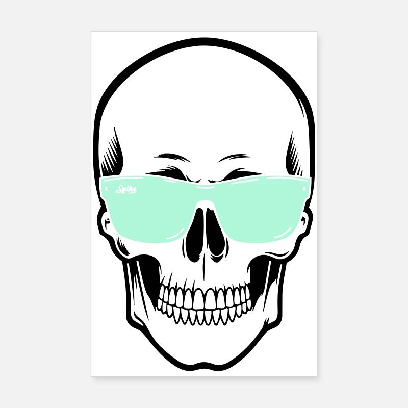 Color-Adjustable Sunglasses Smile Skull Poster 8" x 12" (20x30 cm)