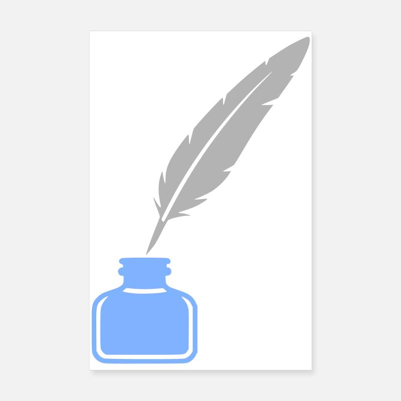 Schreibfeder Tinte Icon Poster 20x30 cm