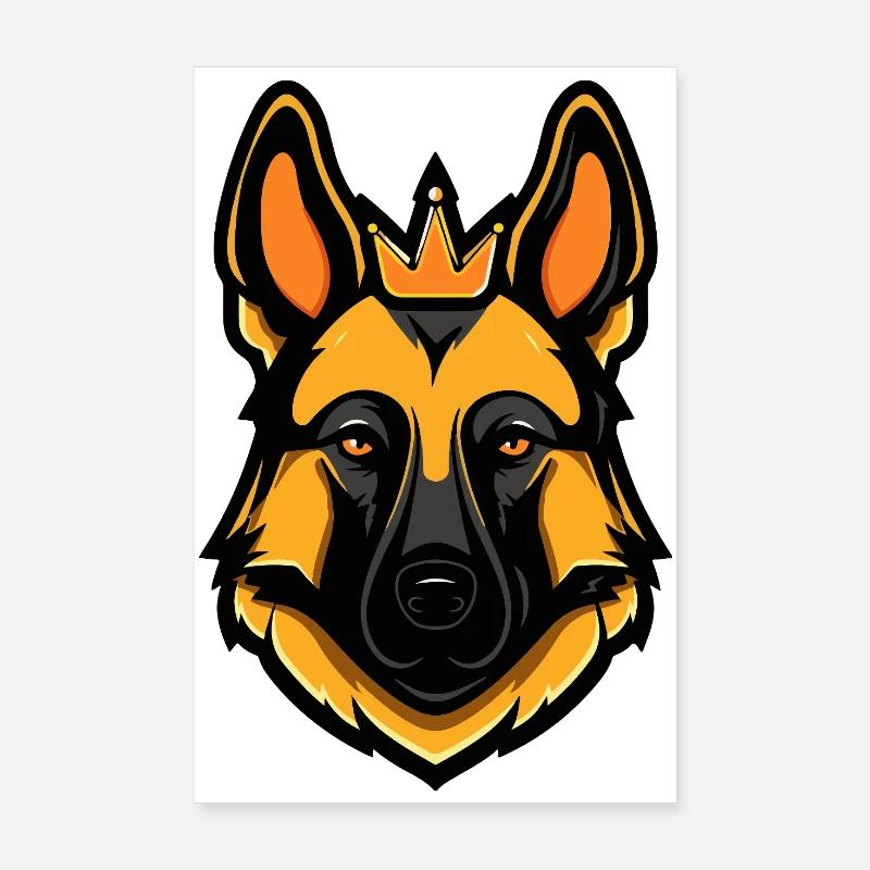 German Shepherd Dog Crown Poster 8" x 12" (20x30 cm)