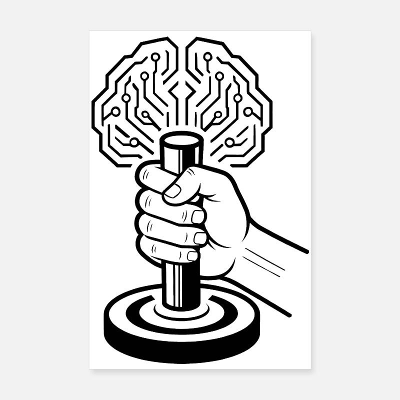 Intelligence artificielle cyborg du cerveau numérique Poster 20 x 30 cm